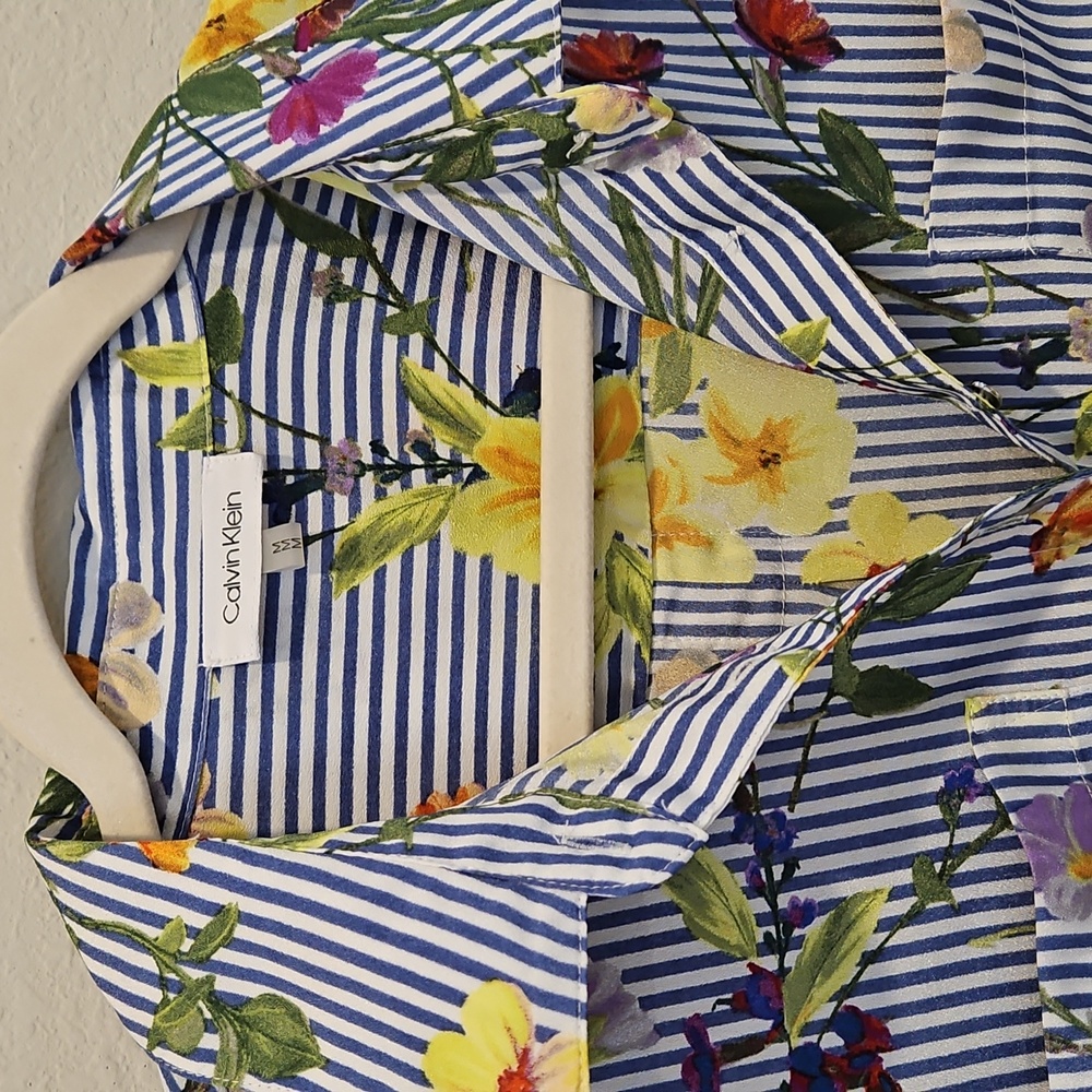 Calvin Klein Collared Blouse Medium 100% Polyeste… - image 2